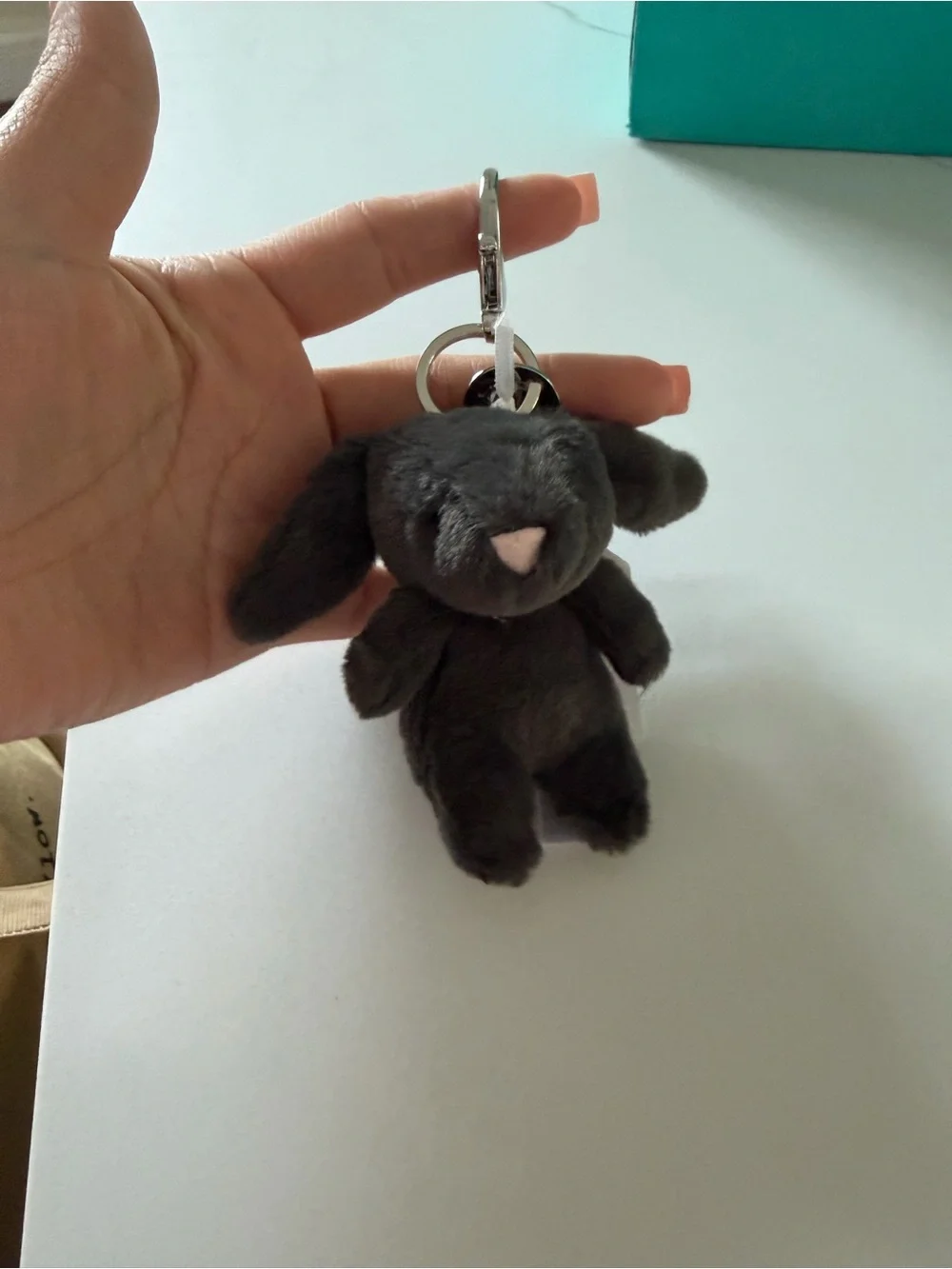 Jellycat Bunny Keychain - White and Gray